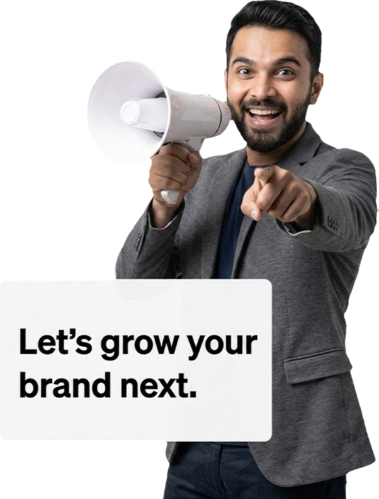 man promoting Influencer marketing agency